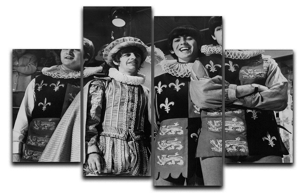The Beatles dressed in Elizabethan costume for a TV show 4 Split Panel Canvas  - Canvas Art Rocks - 1