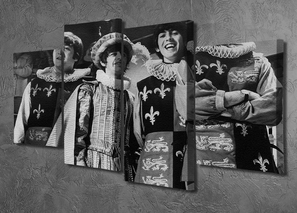 The Beatles dressed in Elizabethan costume for a TV show 4 Split Panel Canvas - Canvas Art Rocks - 2