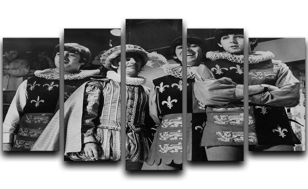 The Beatles dressed in Elizabethan costume for a TV show 5 Split Panel Canvas  - Canvas Art Rocks - 1