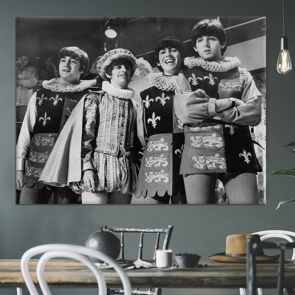 The Beatles dressed in Elizabethan costume for a TV show Canvas Print or Poster - Canvas Art Rocks - 3