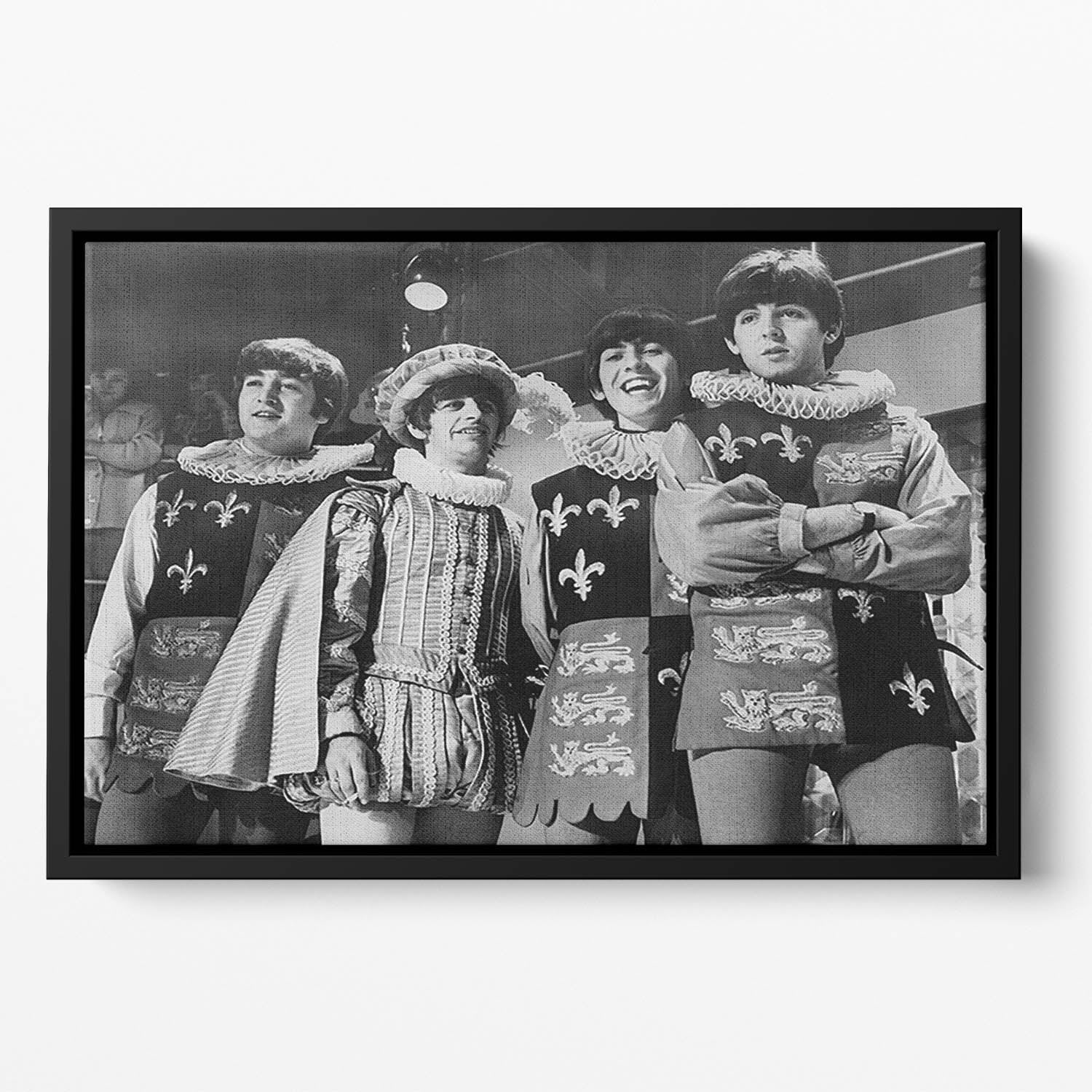 The Beatles dressed in Elizabethan costume for a TV show Floating Framed Canvas