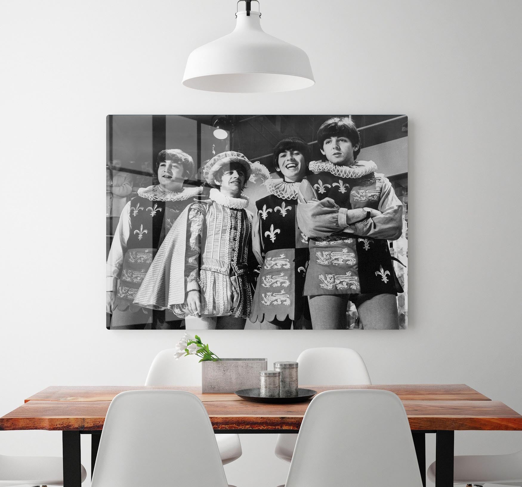The Beatles dressed in Elizabethan costume for a TV show HD Metal Print