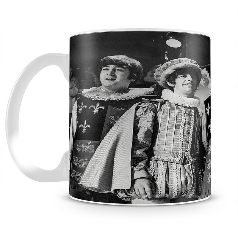 The Beatles dressed in Elizabethan costume for a TV show Mug - Canvas Art Rocks - 2