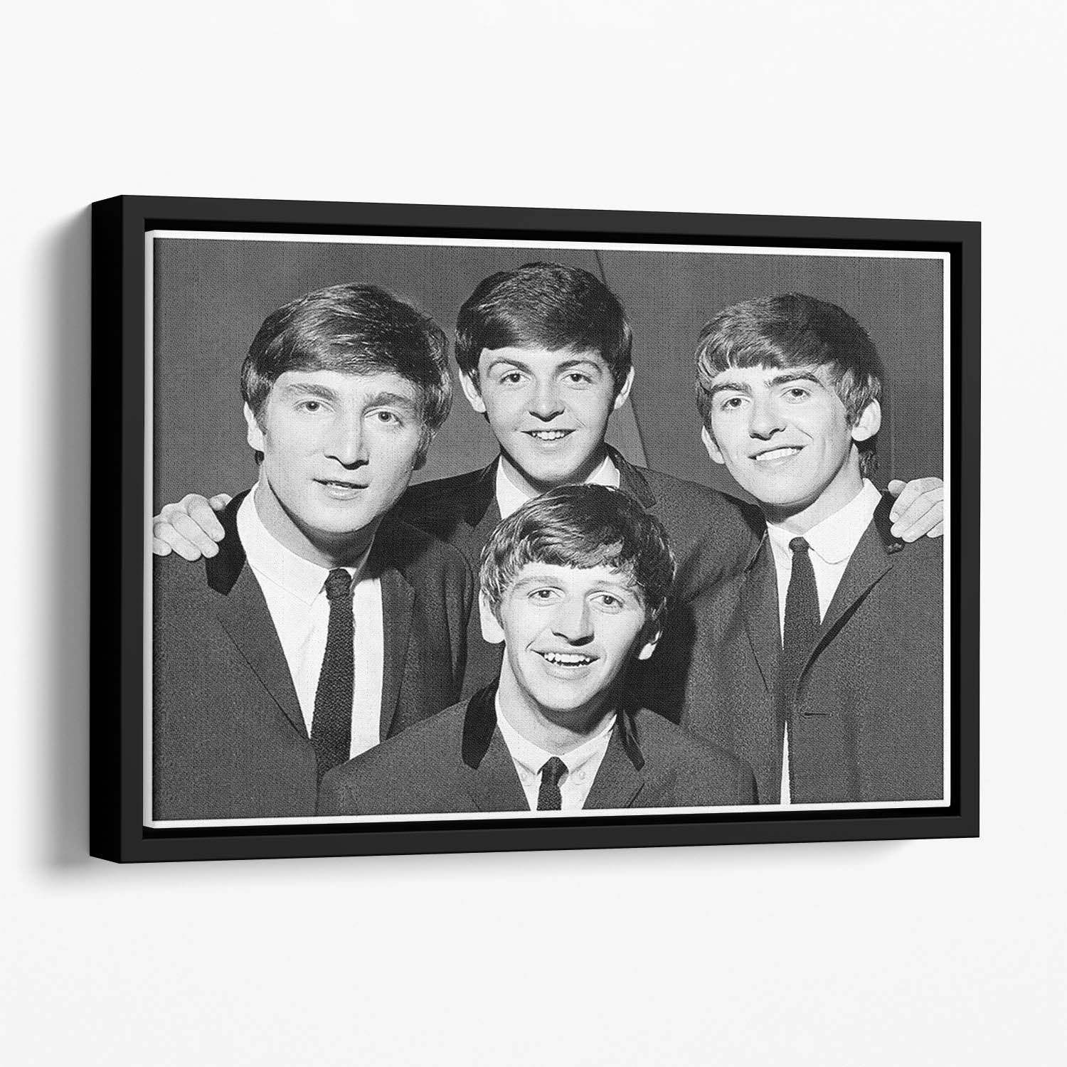 The Beatles in 1963 Floating Framed Canvas