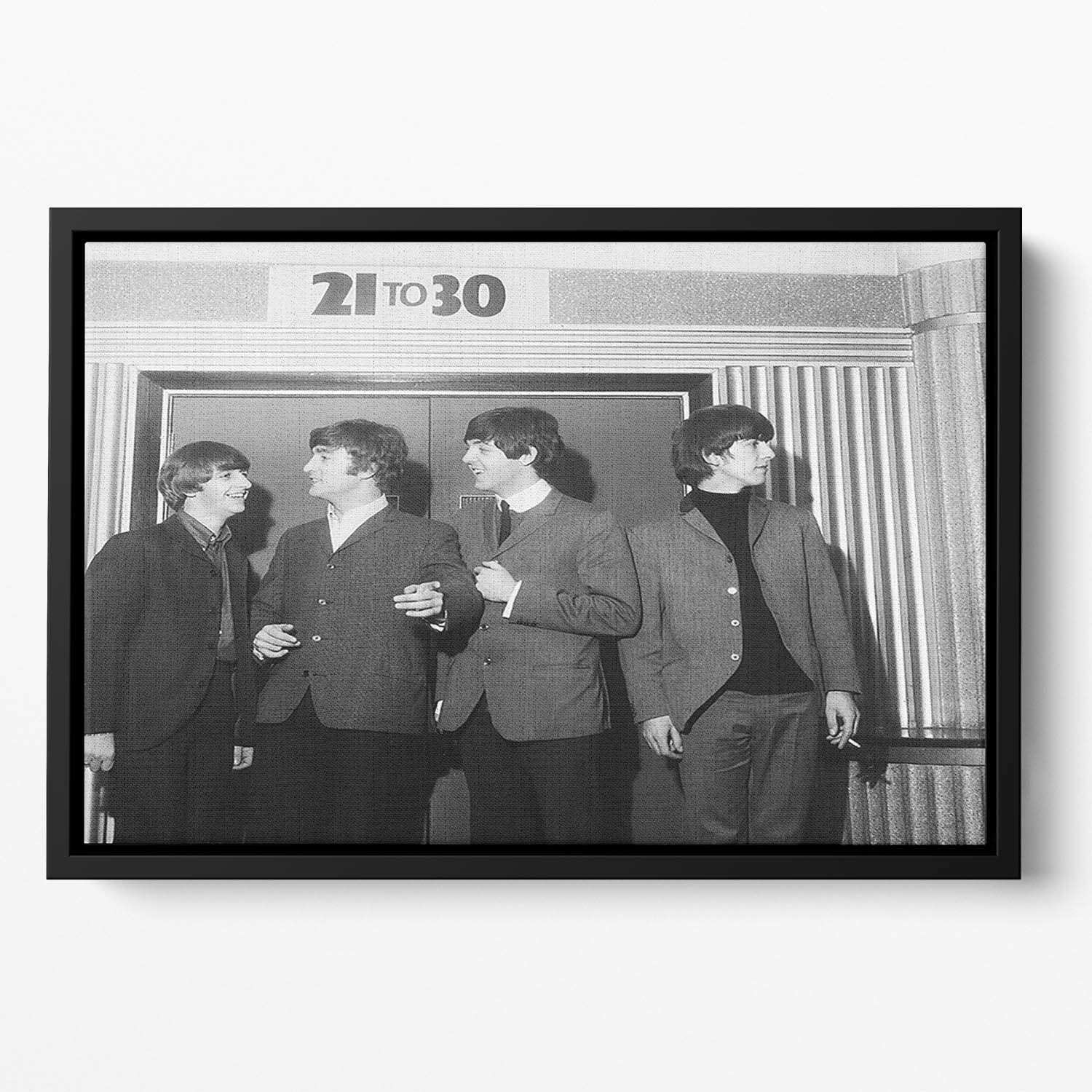 The Beatles in Edinburgh Floating Framed Canvas
