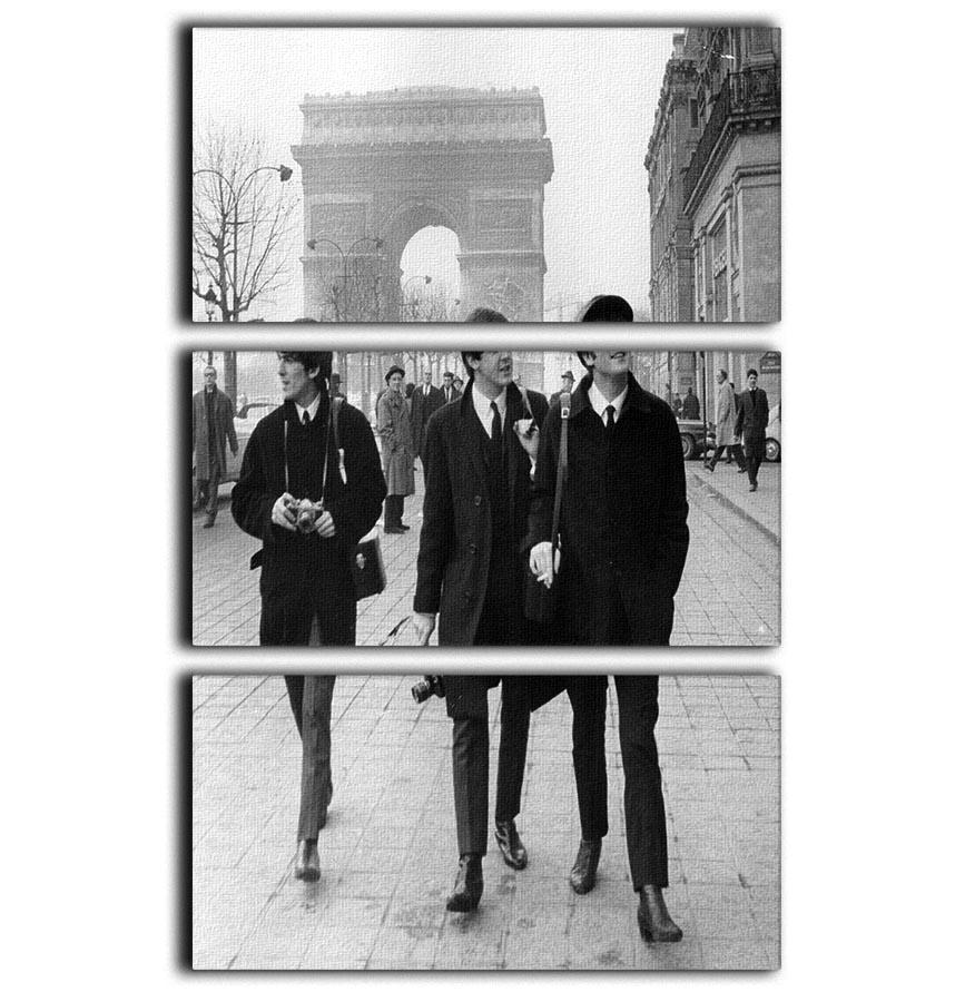 The Beatles in Paris 3 Split Panel Canvas Print - Canvas Art Rocks - 1