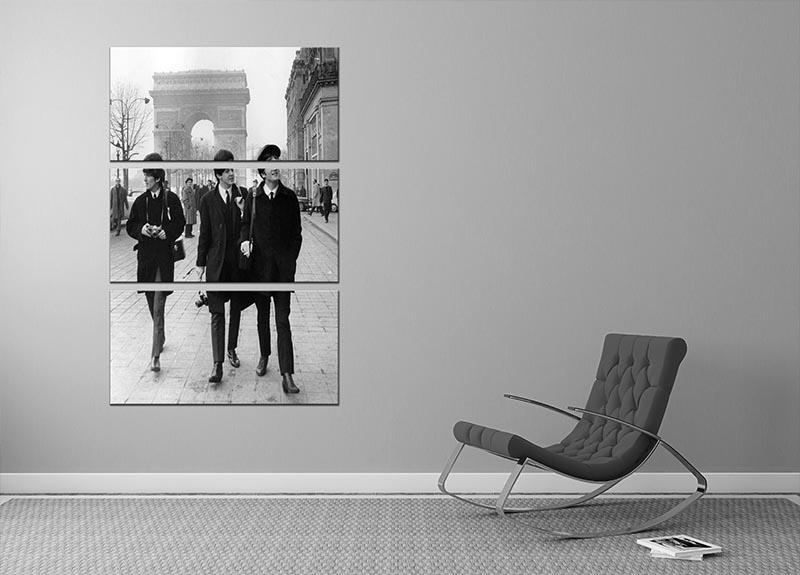 The Beatles in Paris 3 Split Panel Canvas Print - Canvas Art Rocks - 2