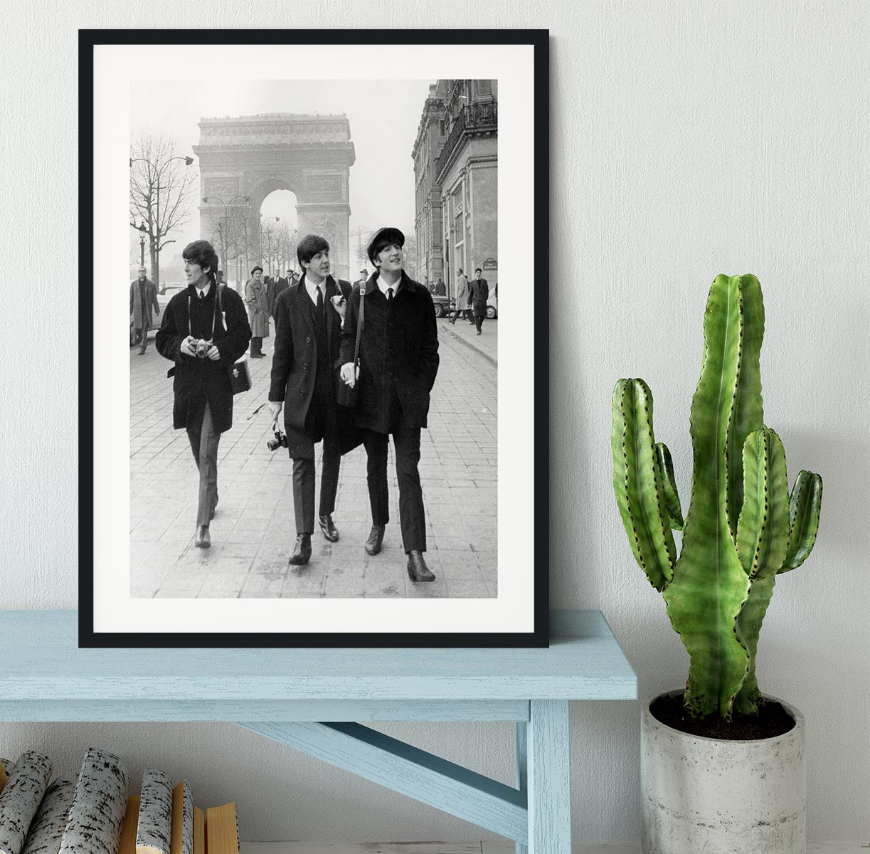 The Beatles in Paris Framed Print - Canvas Art Rocks - 1
