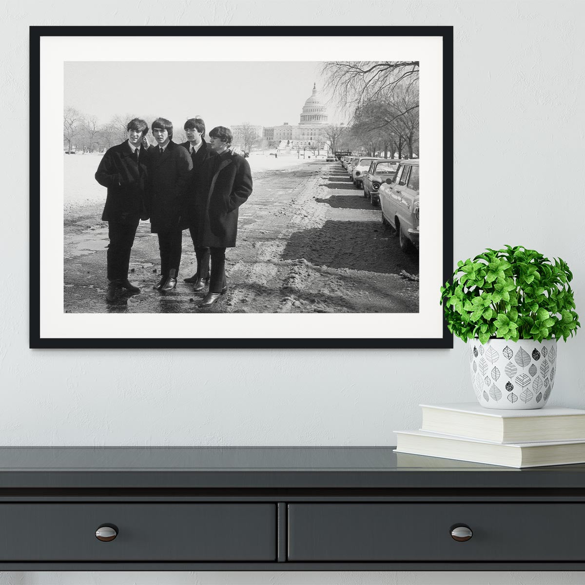 The Beatles in Washington Framed Print - Canvas Art Rocks - 1