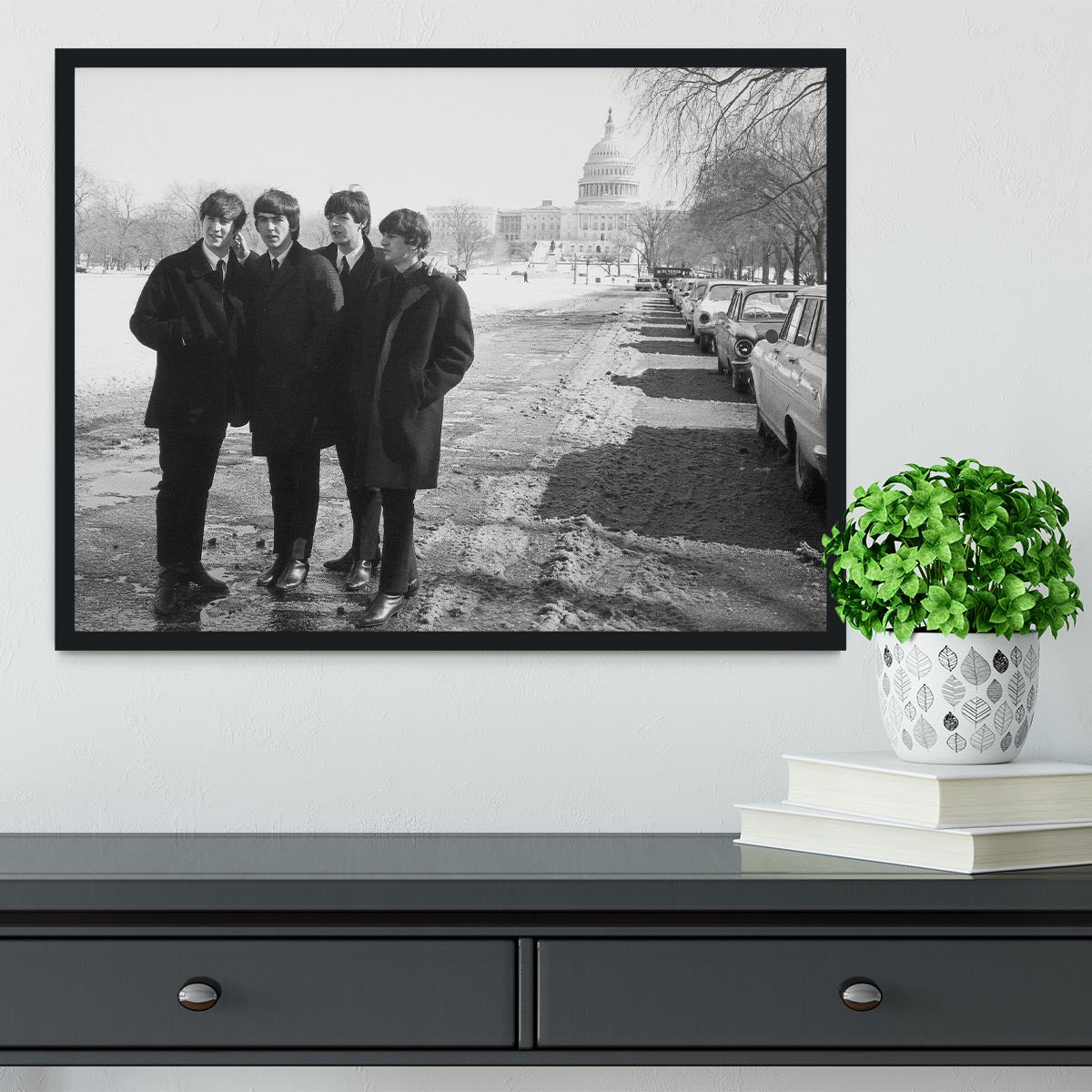 The Beatles in Washington Framed Print - Canvas Art Rocks - 2