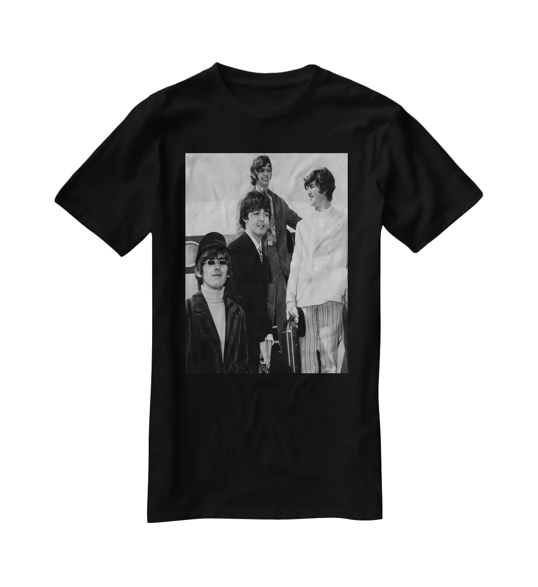 The Beatles leaving London Airport T-Shirt - Canvas Art Rocks - 1