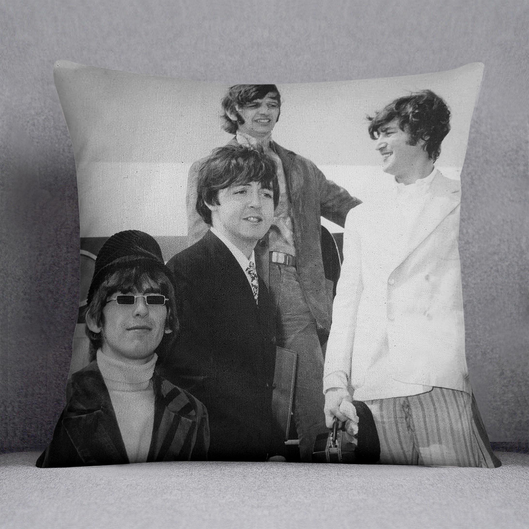 The Beatles leaving London Airport Cushion