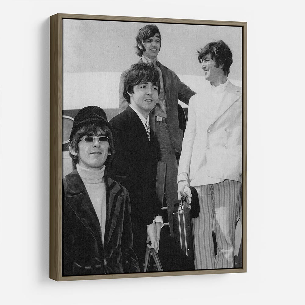 The Beatles leaving London Airport HD Metal Print