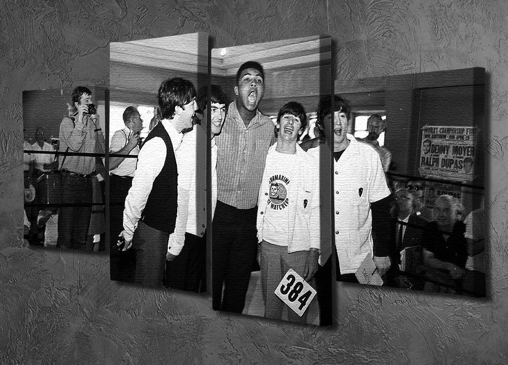The Beatles meet Muhammad Ali 4 Split Panel Canvas - Canvas Art Rocks - 2