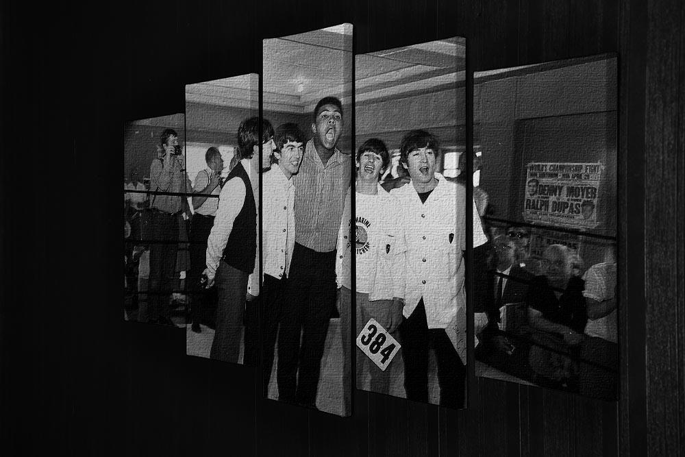 The Beatles meet Muhammad Ali 5 Split Panel Canvas - Canvas Art Rocks - 2