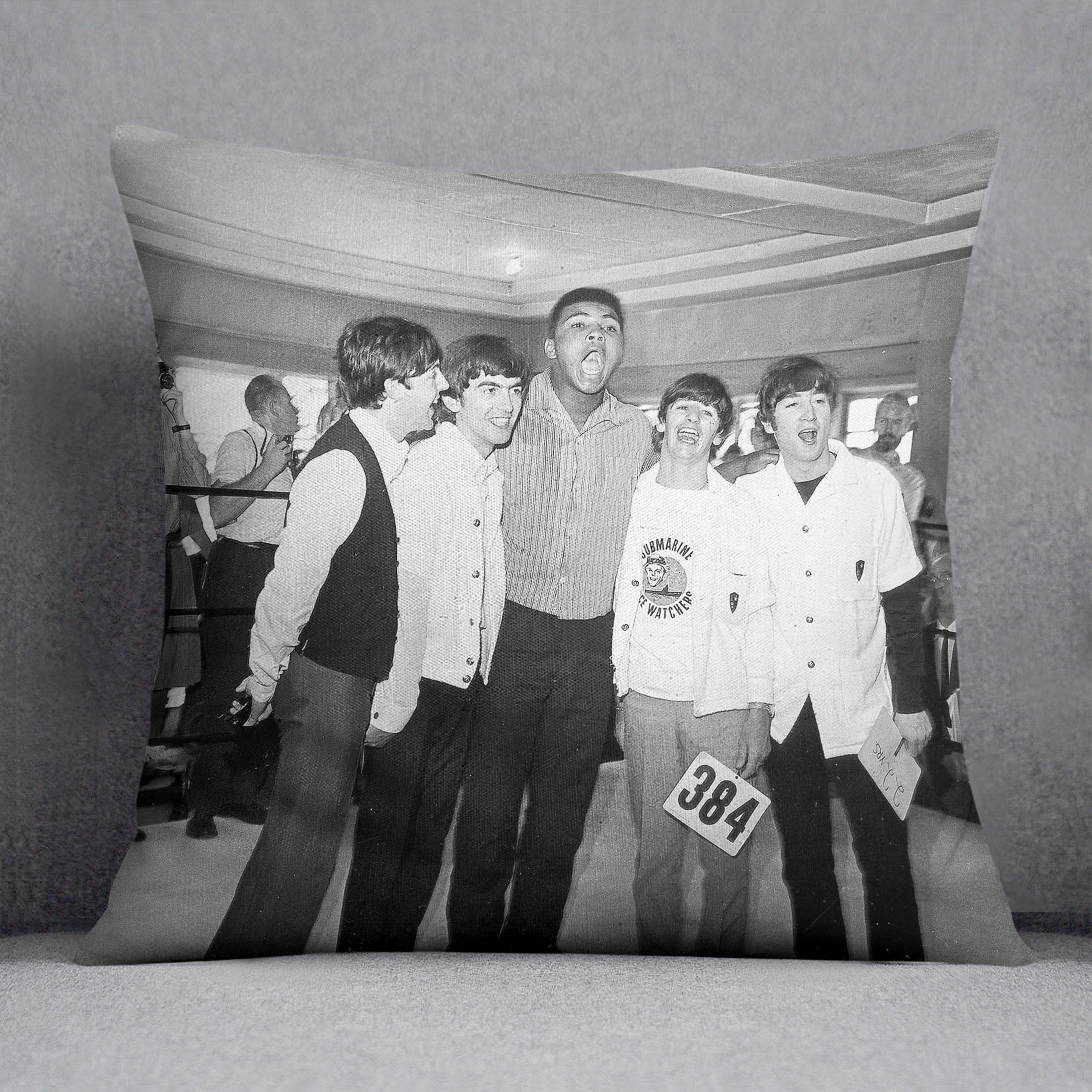 The Beatles meet Muhammad Ali Cushion