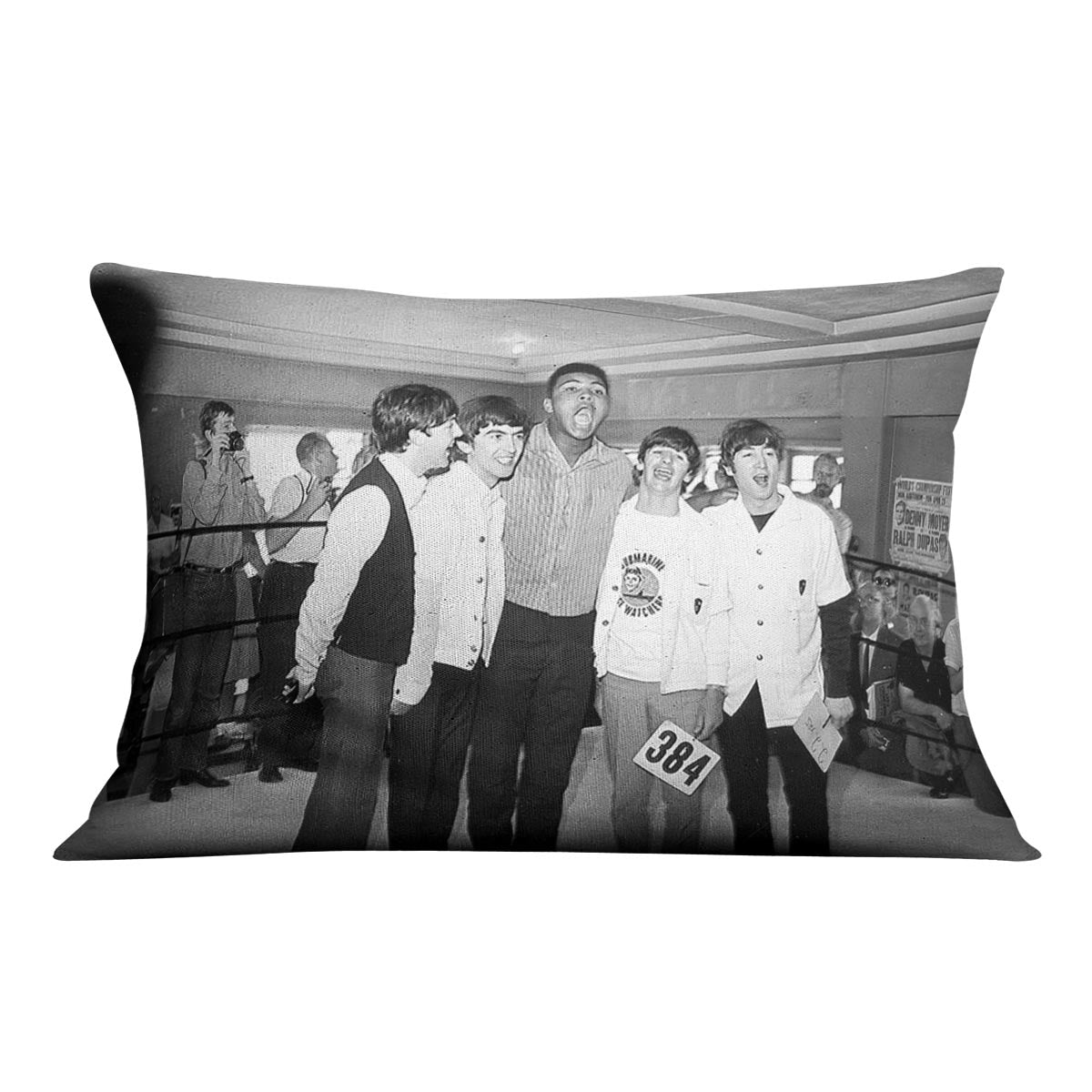 The Beatles meet Muhammad Ali Cushion