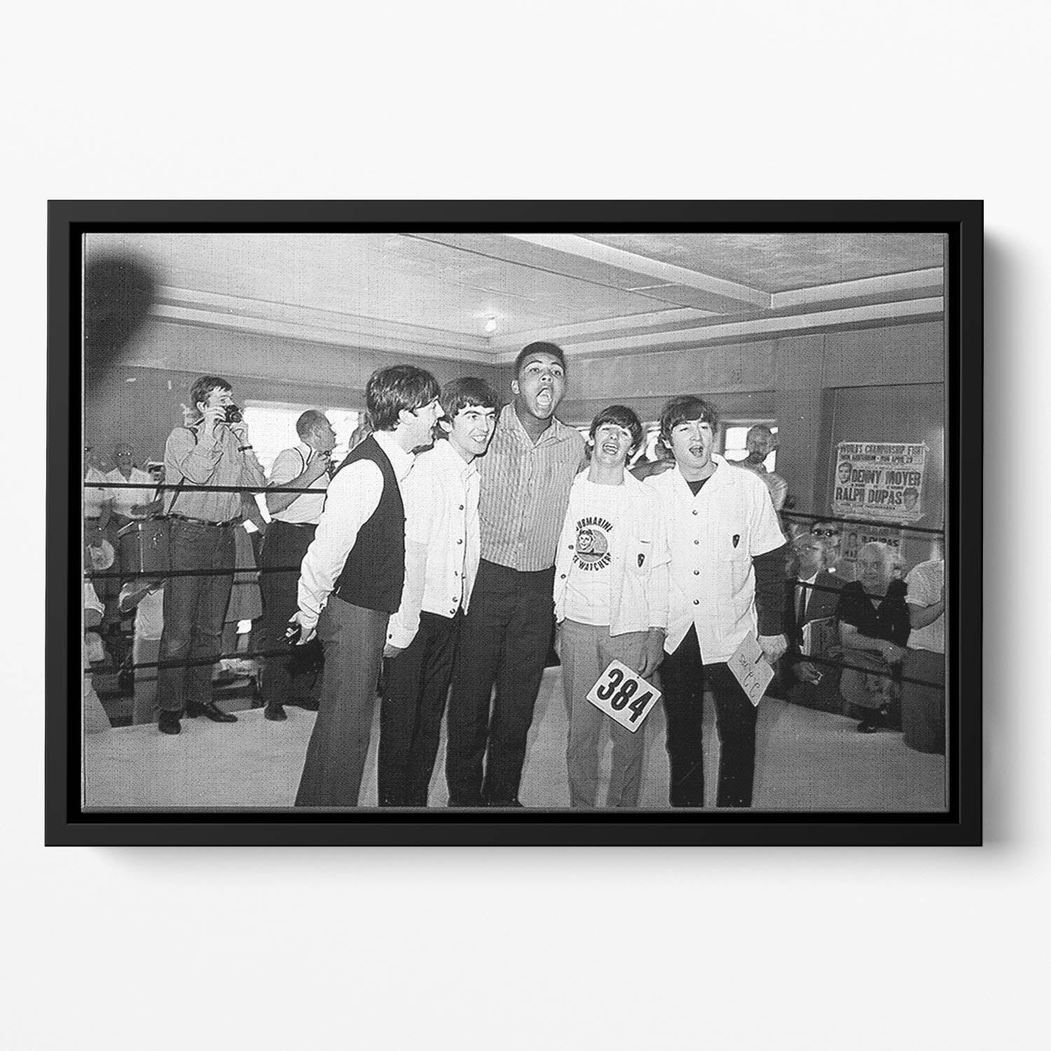 The Beatles meet Muhammad Ali Floating Framed Canvas