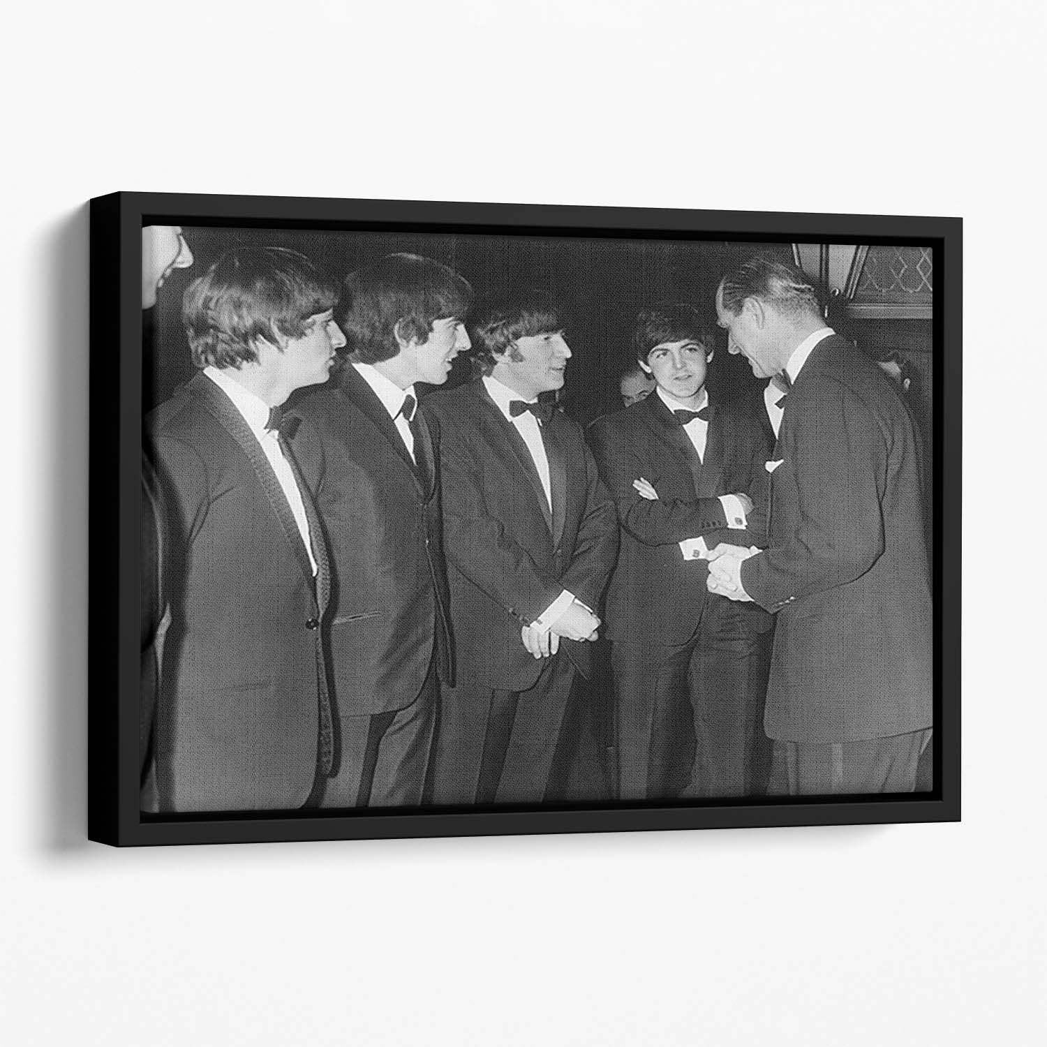 The Beatles meet Prince Philip Floating Framed Canvas