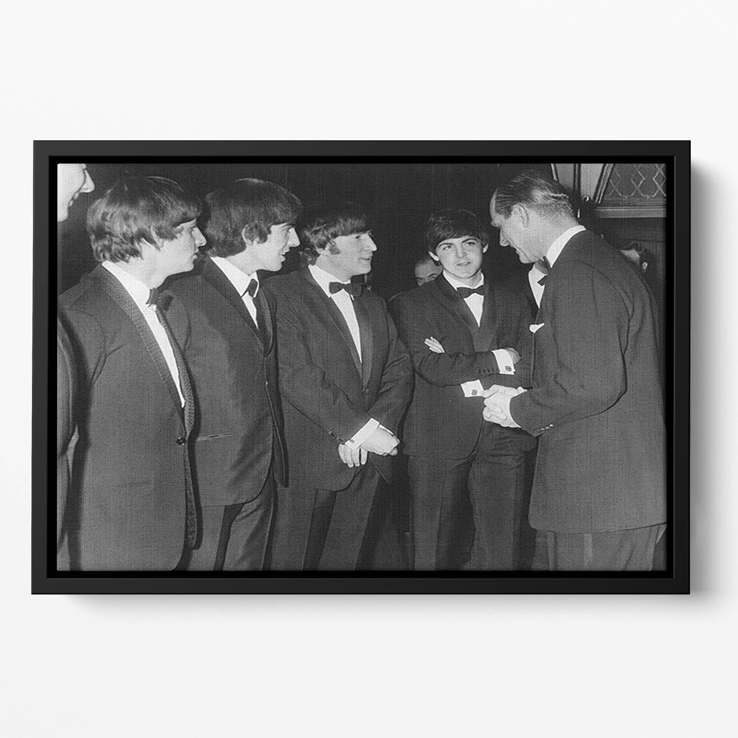 The Beatles meet Prince Philip Floating Framed Canvas