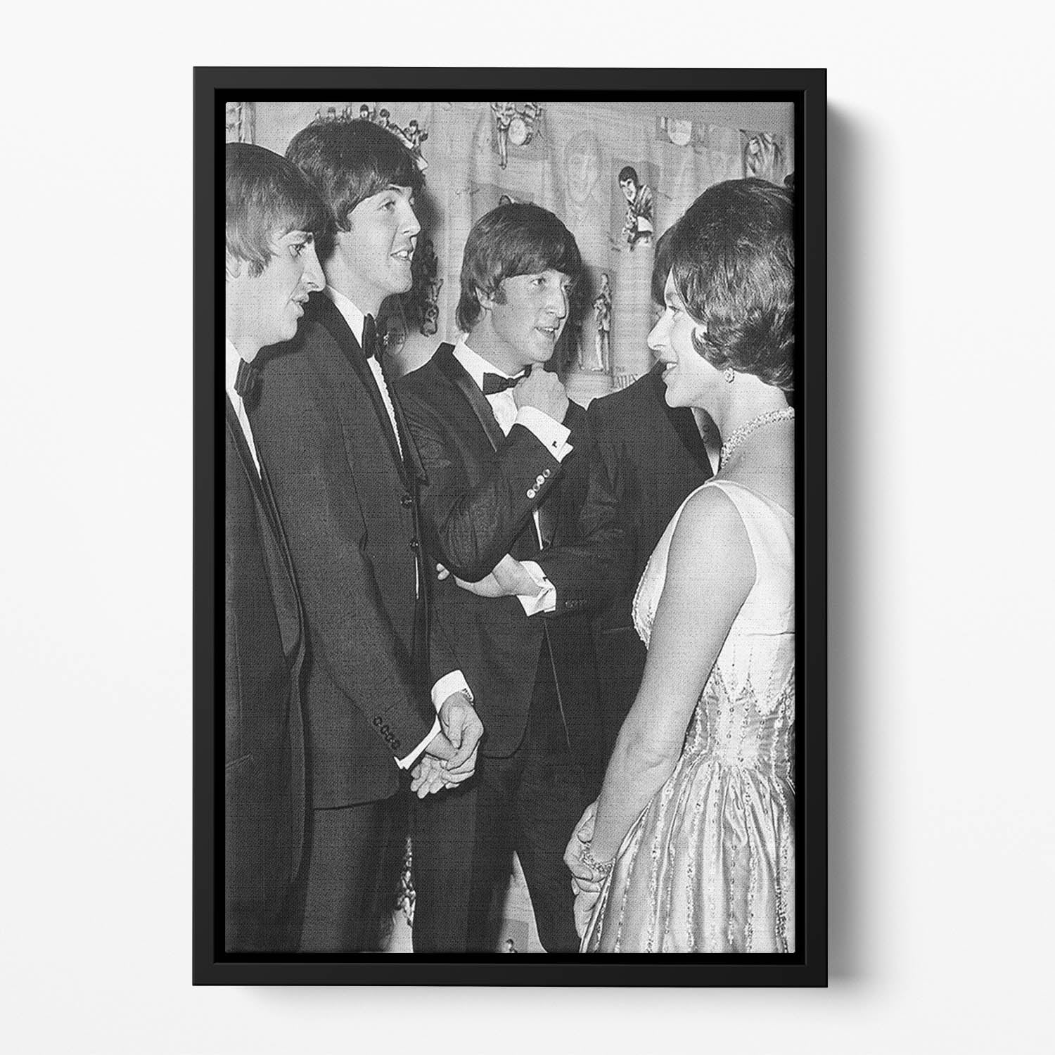 The Beatles meet Princess Margaret Floating Framed Canvas