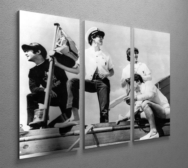 The Beatles on board a yacht 3 Split Panel Canvas Print - Canvas Art Rocks - 2