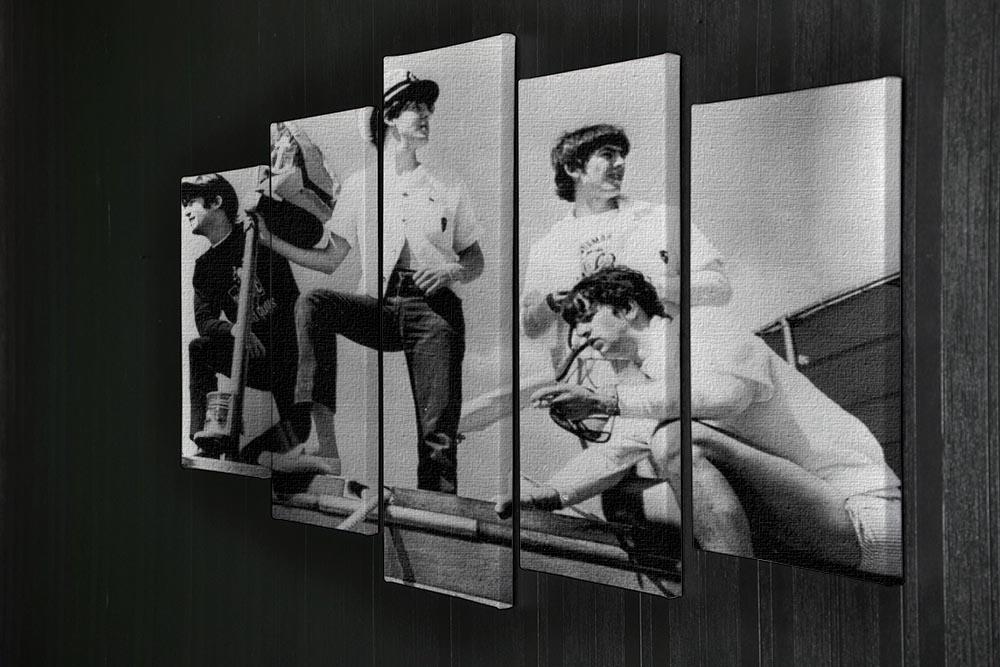 The Beatles on board a yacht 5 Split Panel Canvas - Canvas Art Rocks - 2