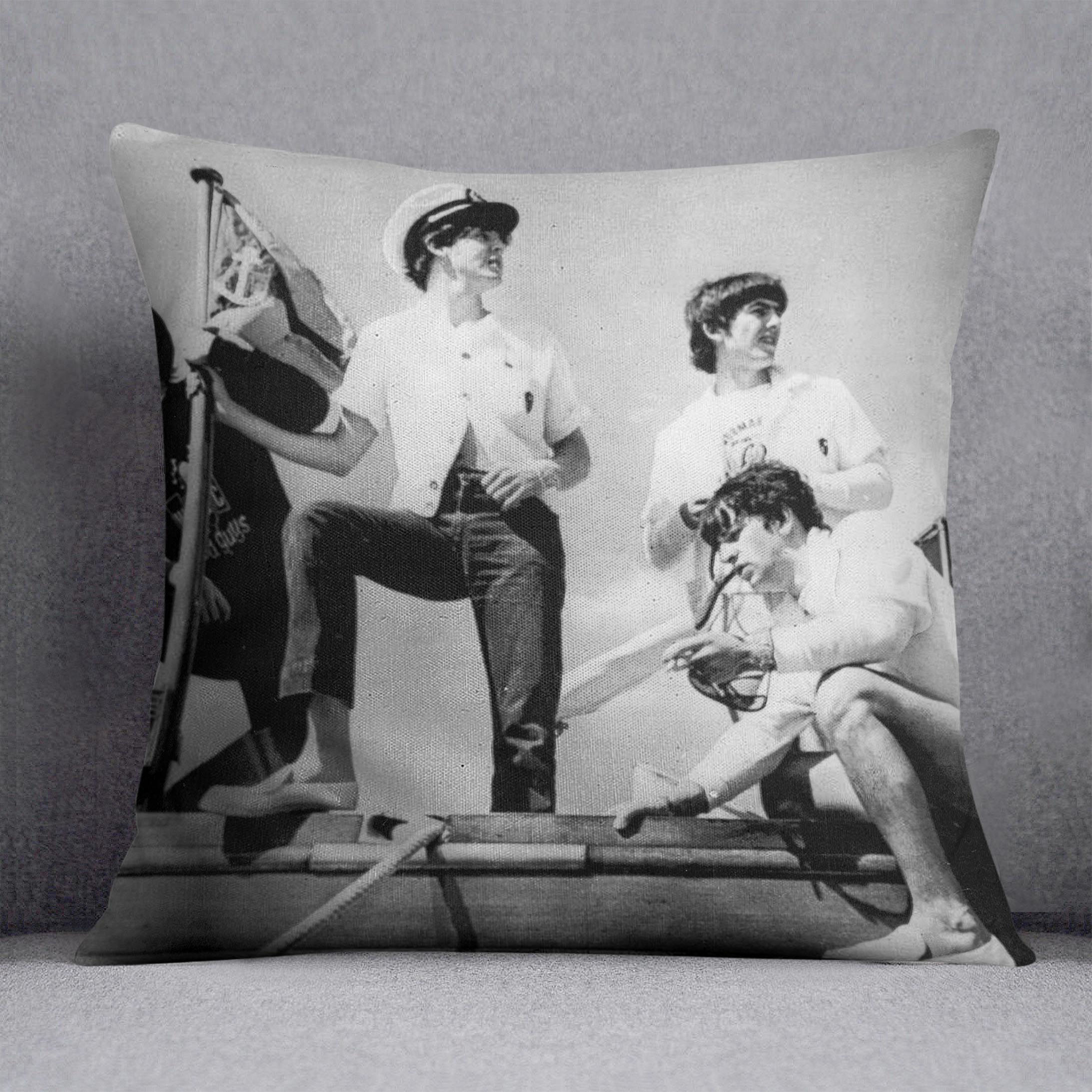The Beatles on board a yacht Cushion