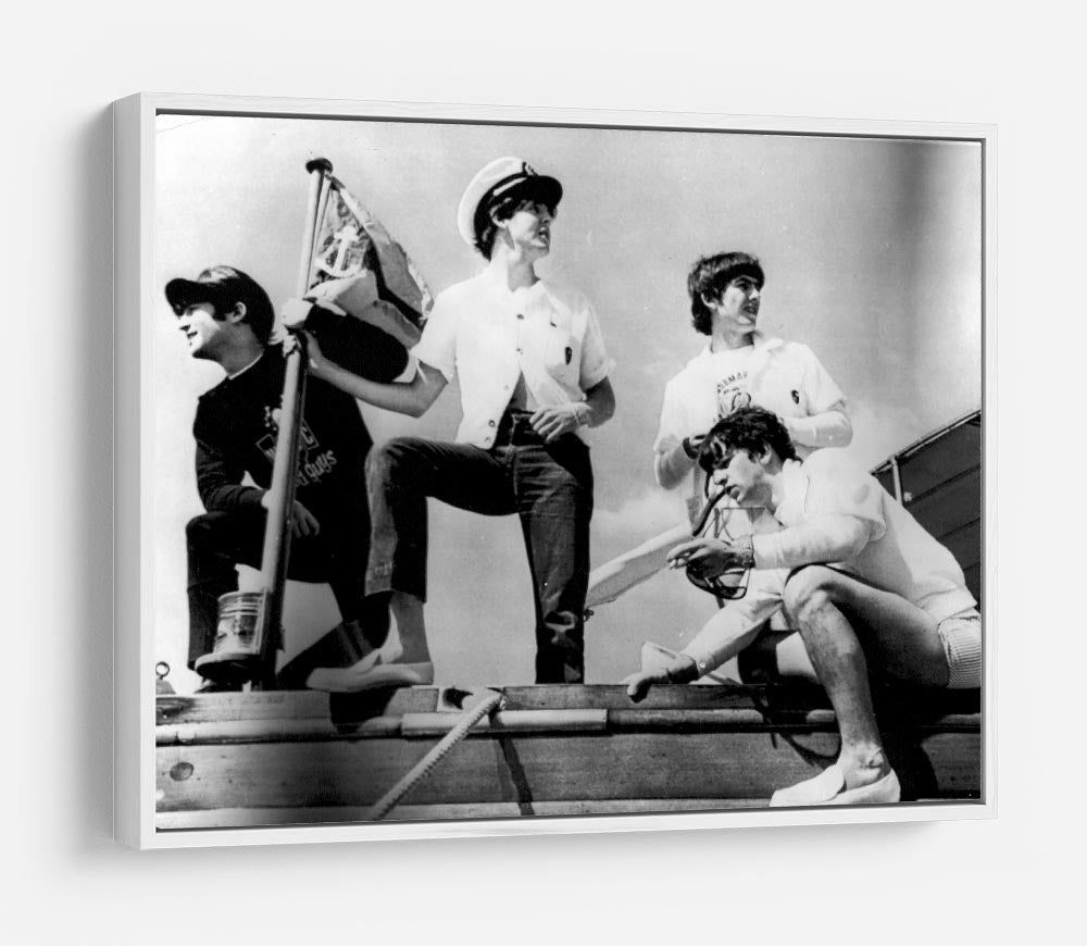 The Beatles on board a yacht HD Metal Print