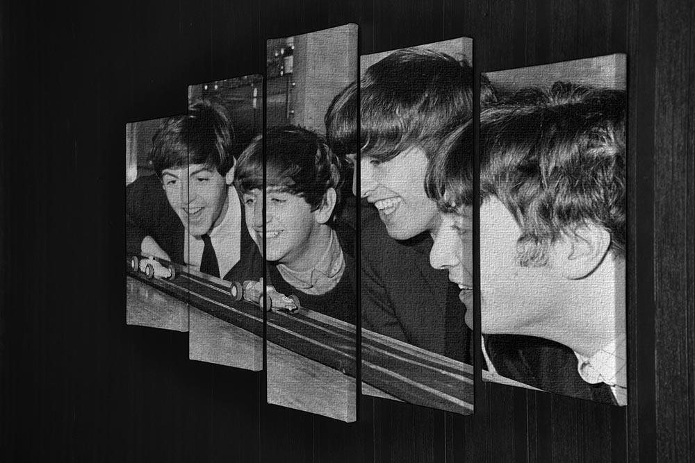 The Beatles play with toy racing cars 5 Split Panel Canvas - Canvas Art Rocks - 2