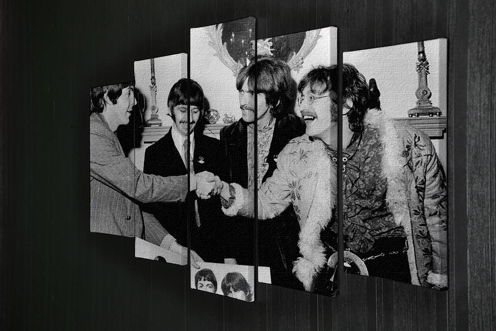 The Beatles shaking hands in 1967 5 Split Panel Canvas - Canvas Art Rocks - 2