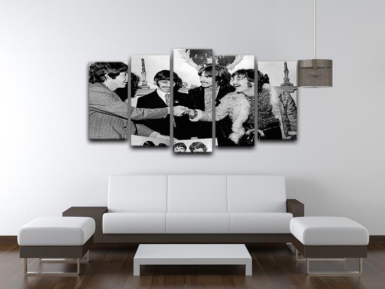 The Beatles shaking hands in 1967 5 Split Panel Canvas - Canvas Art Rocks - 3