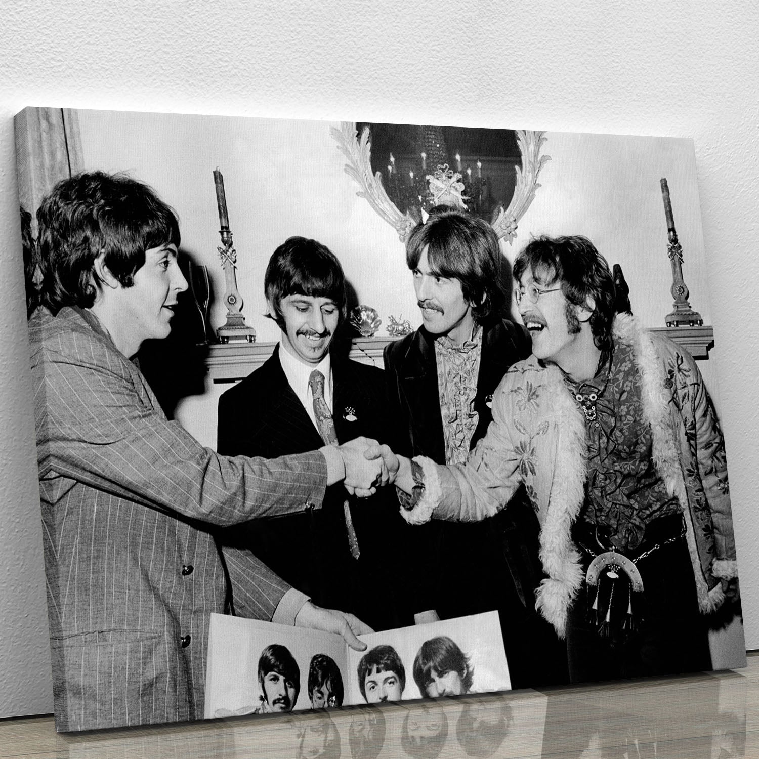 The Beatles shaking hands in 1967 Canvas Print or Poster - Canvas Art Rocks - 1