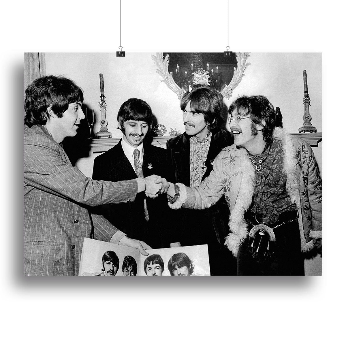 The Beatles shaking hands in 1967 Canvas Print or Poster - Canvas Art Rocks - 2