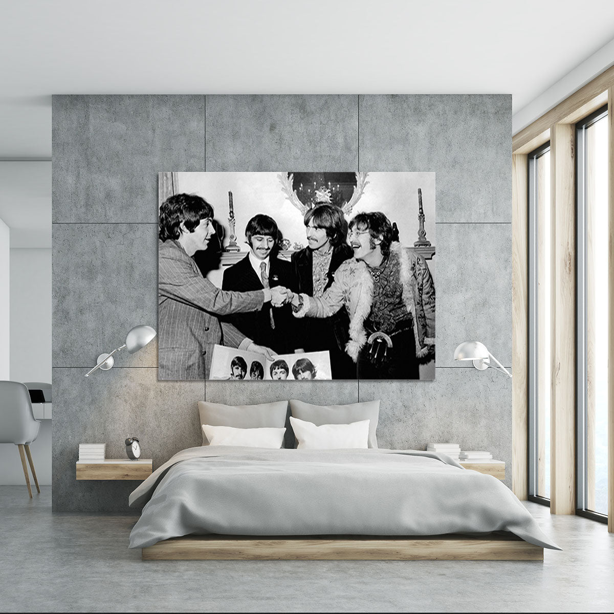 The Beatles shaking hands in 1967 Canvas Print or Poster - Canvas Art Rocks - 5