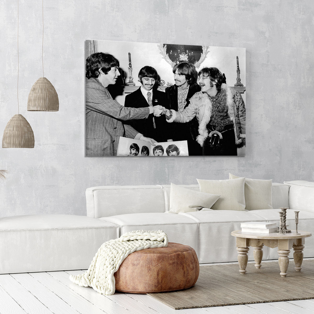 The Beatles shaking hands in 1967 Canvas Print or Poster - Canvas Art Rocks - 6