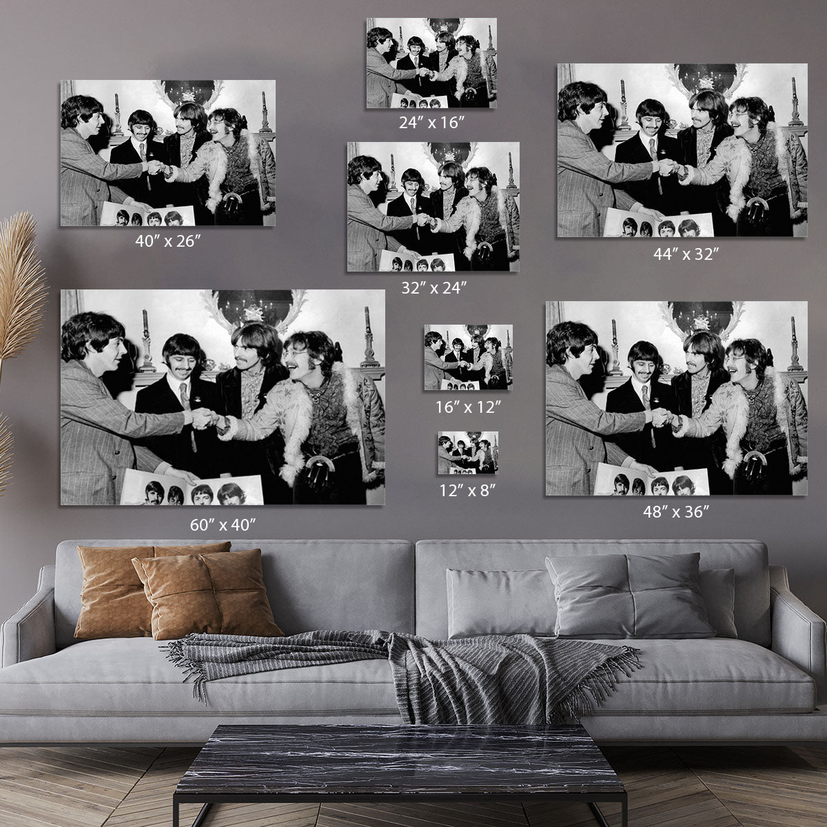 The Beatles shaking hands in 1967 Canvas Print or Poster - Canvas Art Rocks - 7