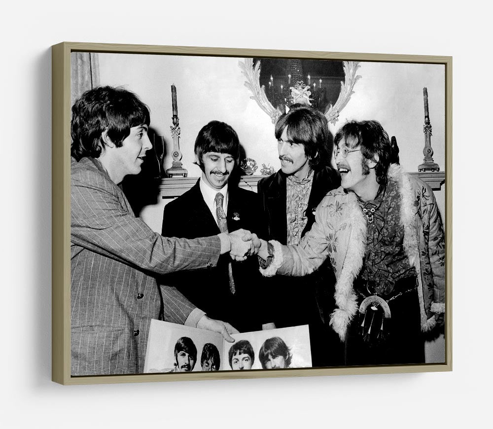 The Beatles shaking hands in 1967 HD Metal Print