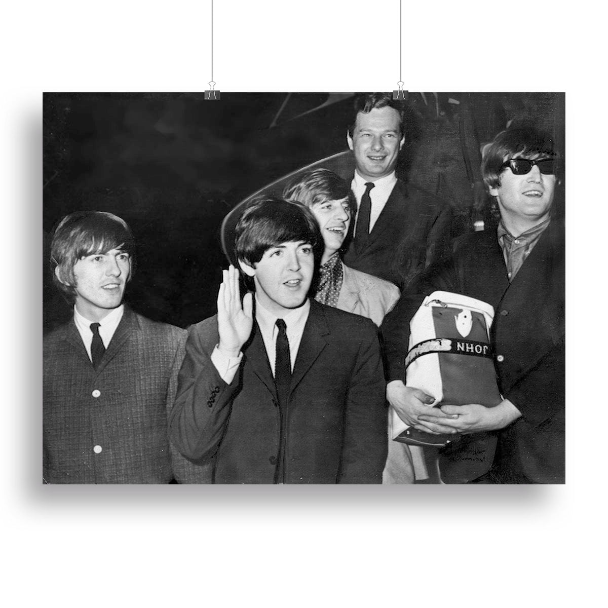 The Beatles with Brian Epstein at London Airport Canvas Print or Poster - Canvas Art Rocks - 2