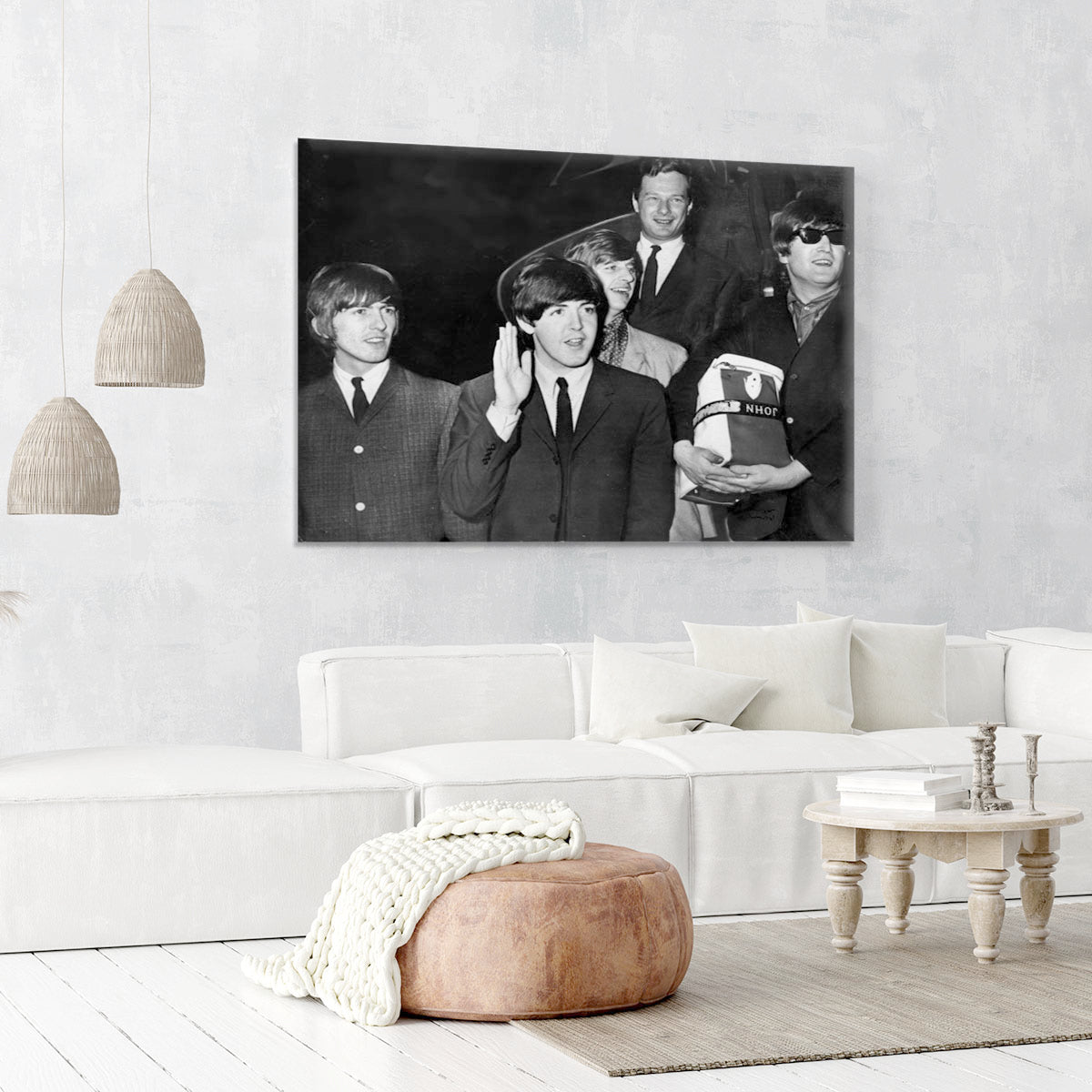 The Beatles with Brian Epstein at London Airport Canvas Print or Poster - Canvas Art Rocks - 6