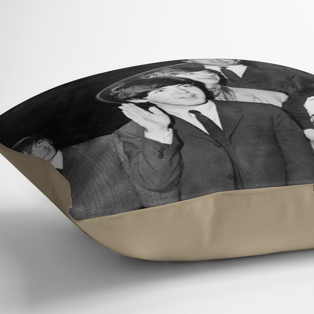 The Beatles with Brian Epstein at London Airport Cushion