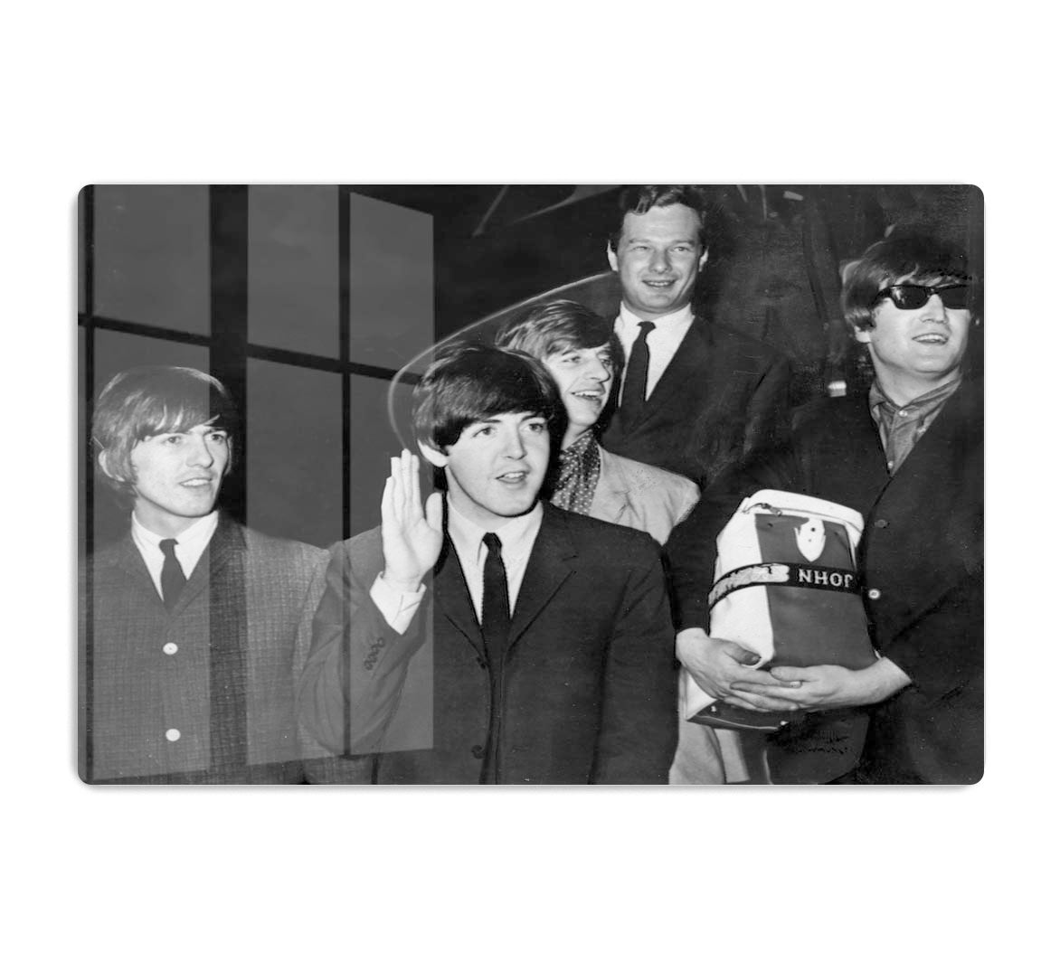 The Beatles with Brian Epstein at London Airport HD Metal Print