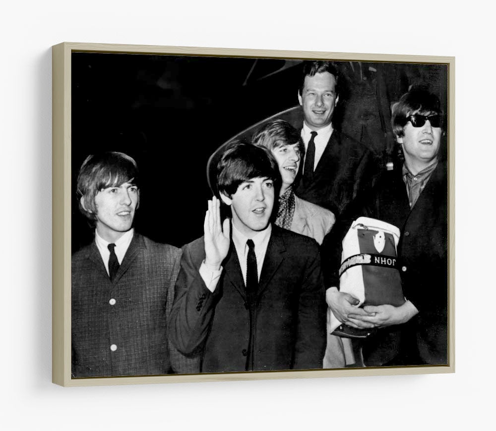 The Beatles with Brian Epstein at London Airport HD Metal Print