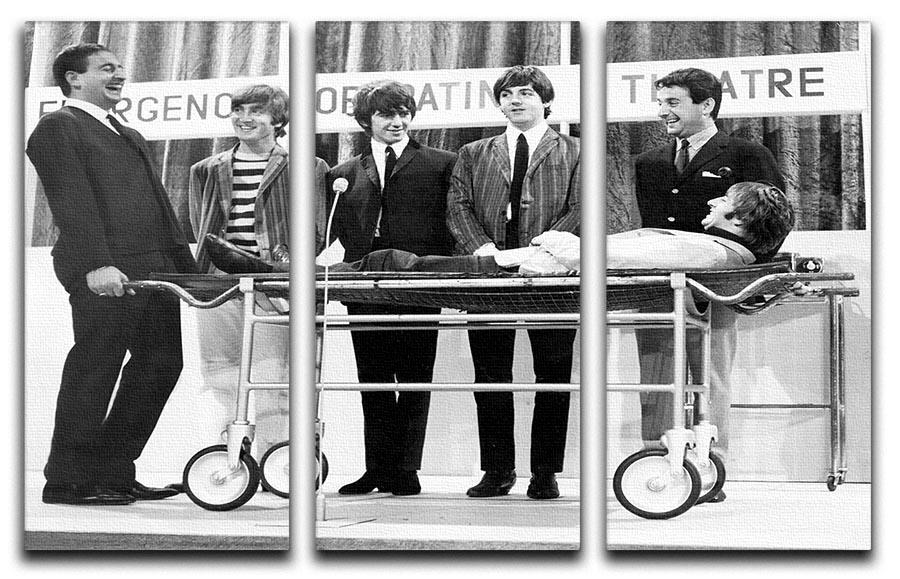 The Beatles with Mike and Bernie Winters 3 Split Panel Canvas Print - Canvas Art Rocks - 1