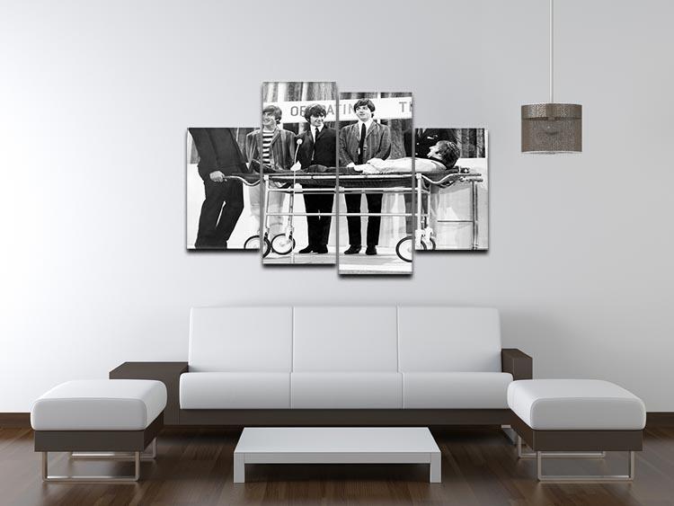The Beatles with Mike and Bernie Winters 4 Split Panel Canvas - Canvas Art Rocks - 3