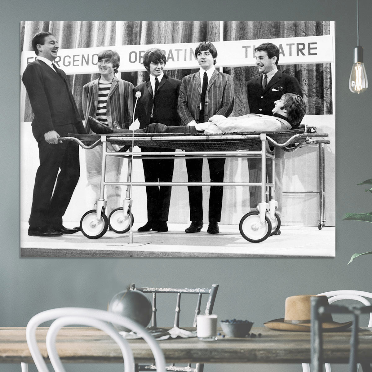 The Beatles with Mike and Bernie Winters Canvas Print or Poster - Canvas Art Rocks - 3