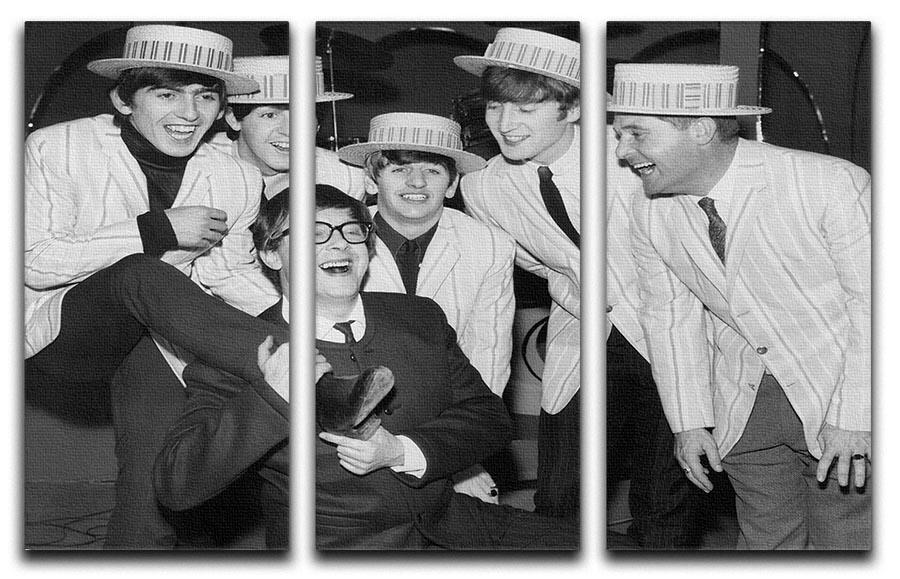 The Beatles with Morecambe and Wise 3 Split Panel Canvas Print - Canvas Art Rocks - 1