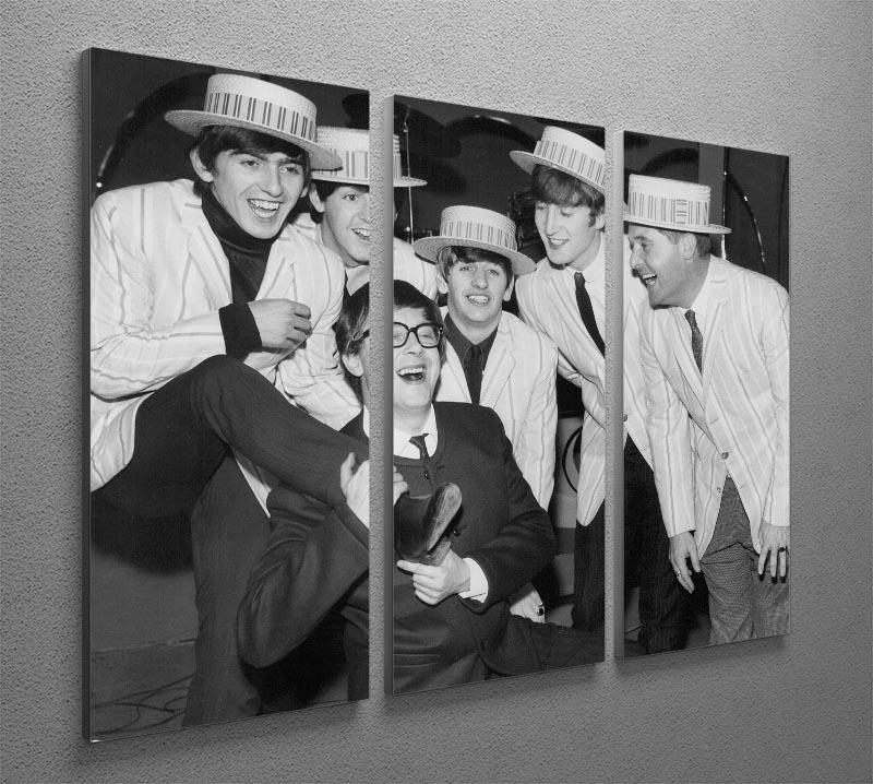 The Beatles with Morecambe and Wise 3 Split Panel Canvas Print - Canvas Art Rocks - 2