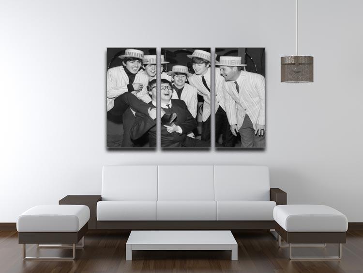 The Beatles with Morecambe and Wise 3 Split Panel Canvas Print - Canvas Art Rocks - 3