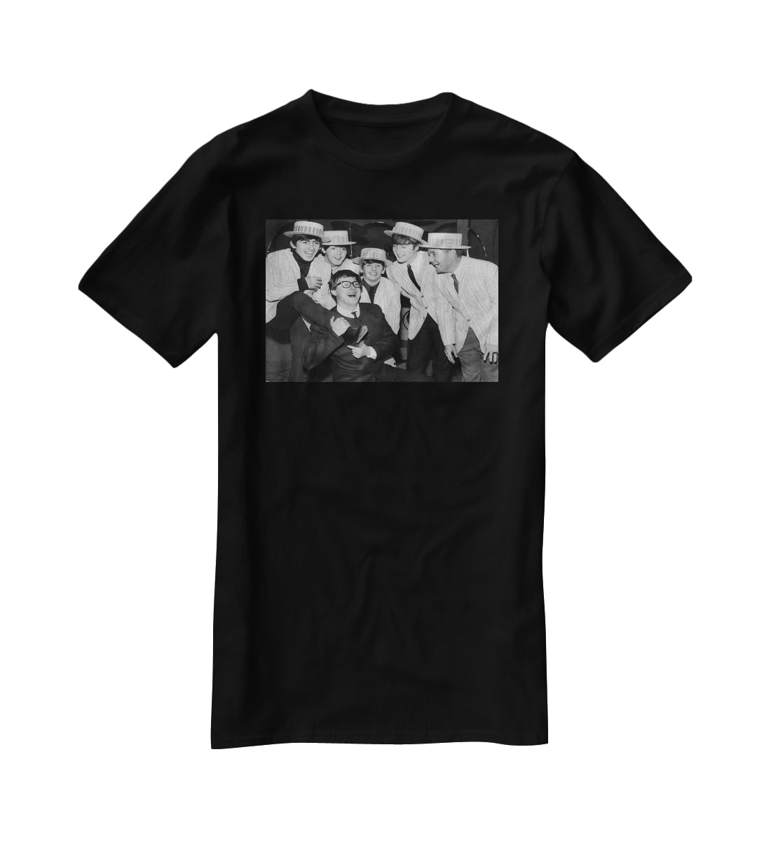 The Beatles with Morecambe and Wise T-Shirt - Canvas Art Rocks - 1